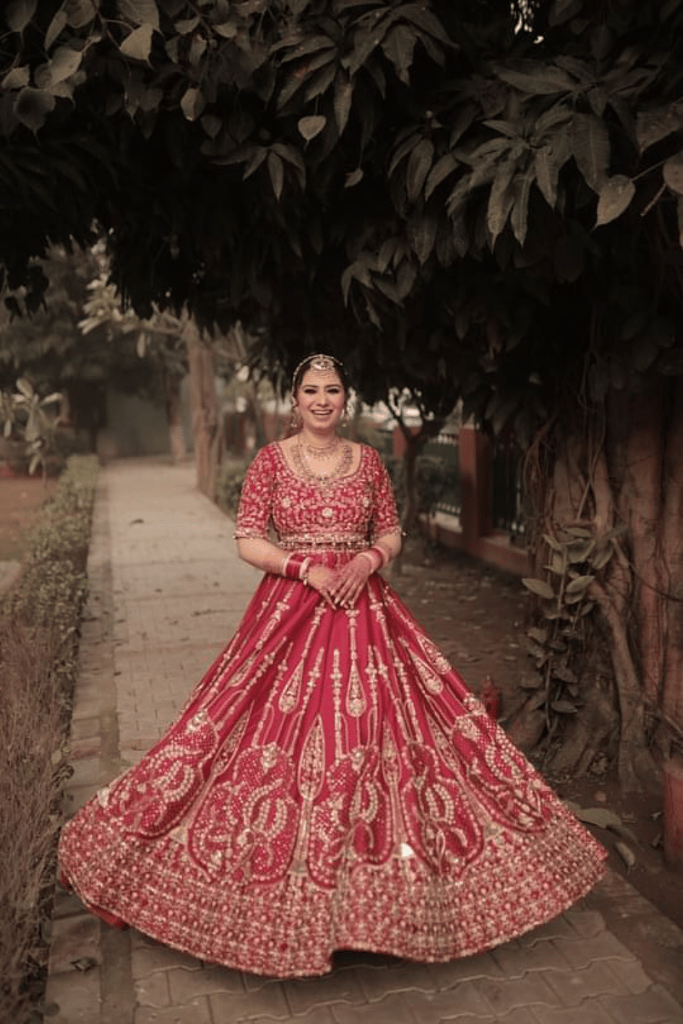 Red Bridal Lehenga Punjabi bride