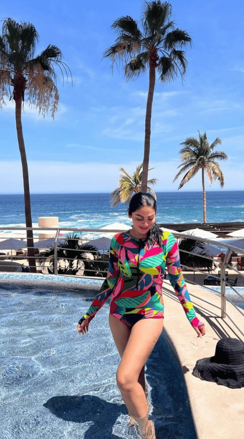 Neeru Bajwa in Vibrant Swimsuit