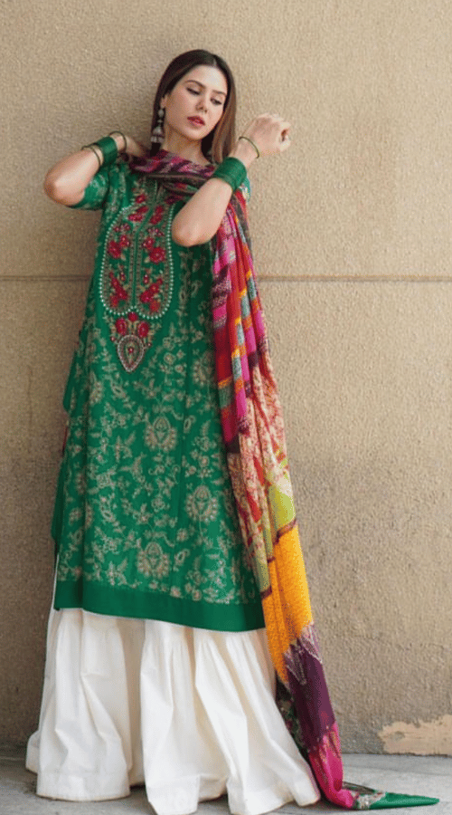 Sonam Bajwa wearing Sharara by Zara Shahjahan