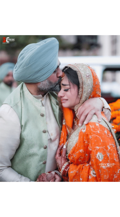 Sikh Bride with her Father Bridal photography