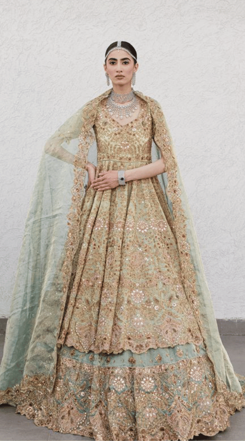 best sage green lehenga