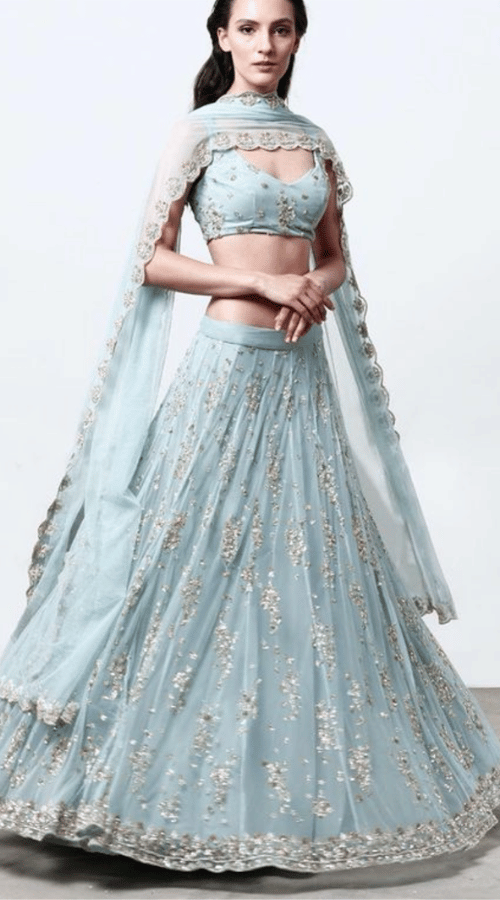 pastel blue lehenga
