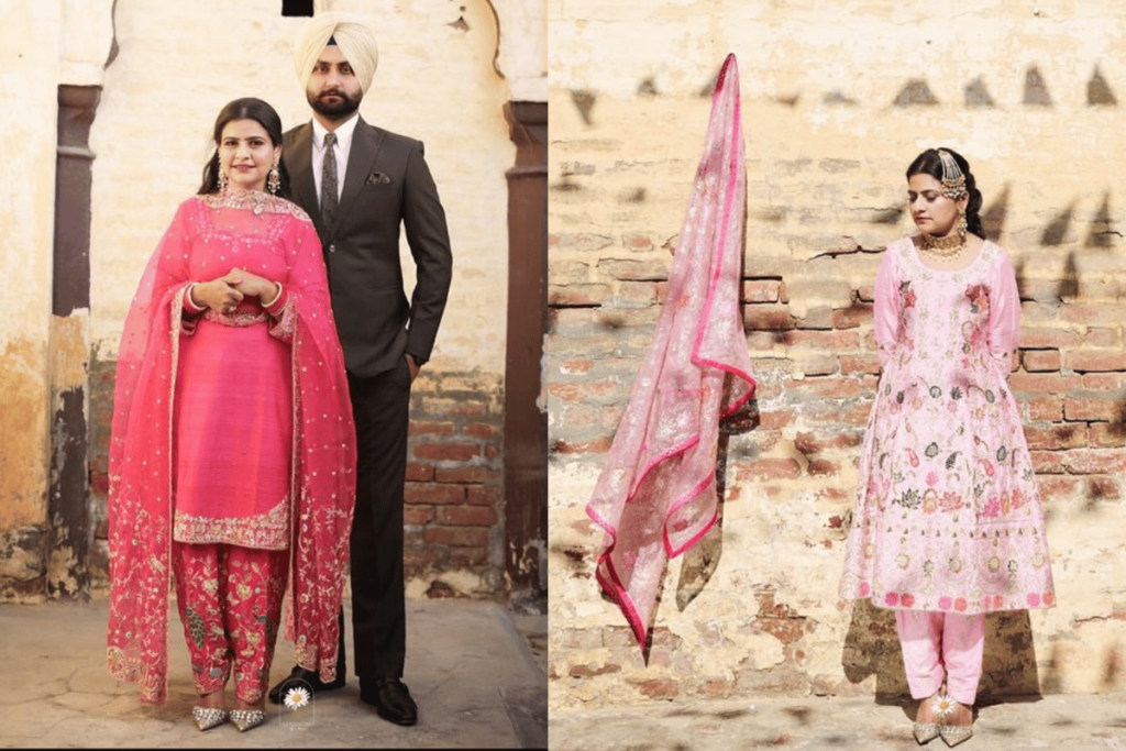 Pink Anarkali wedding punjab