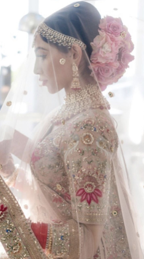 Floral bun indian bride