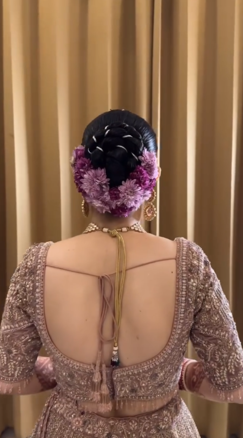 Floral Bun Punjabi Bride