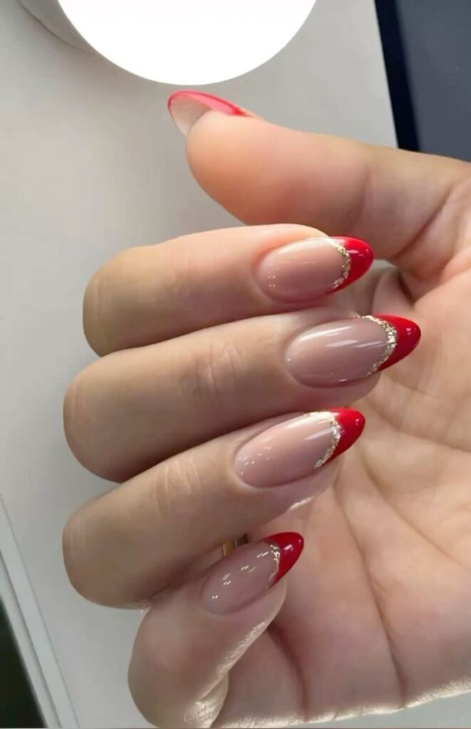 Red and Gold Nails for Indian Brides 2025