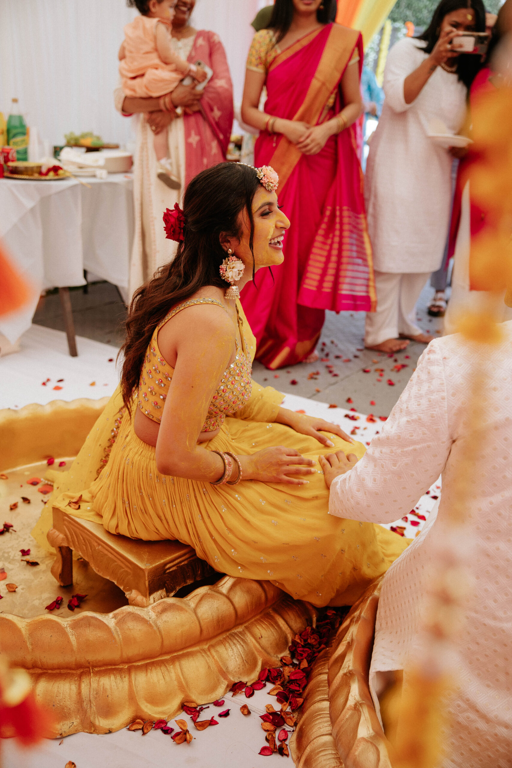 Haldi shot of punjabi bride