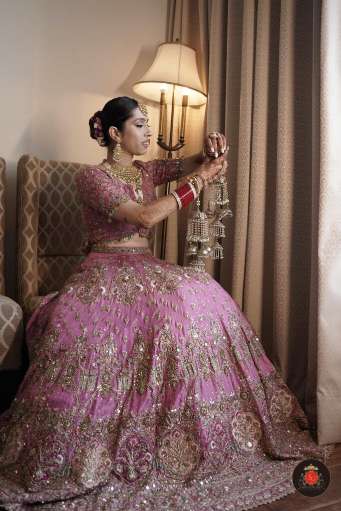 Real punjabi bride Sirjan in lehengas by white lily by Navneet Sidhu