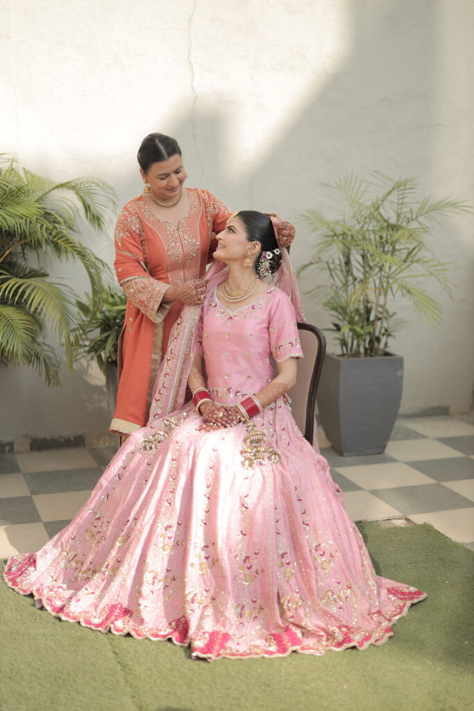 Real Punjabi Bride with her Mother portraits