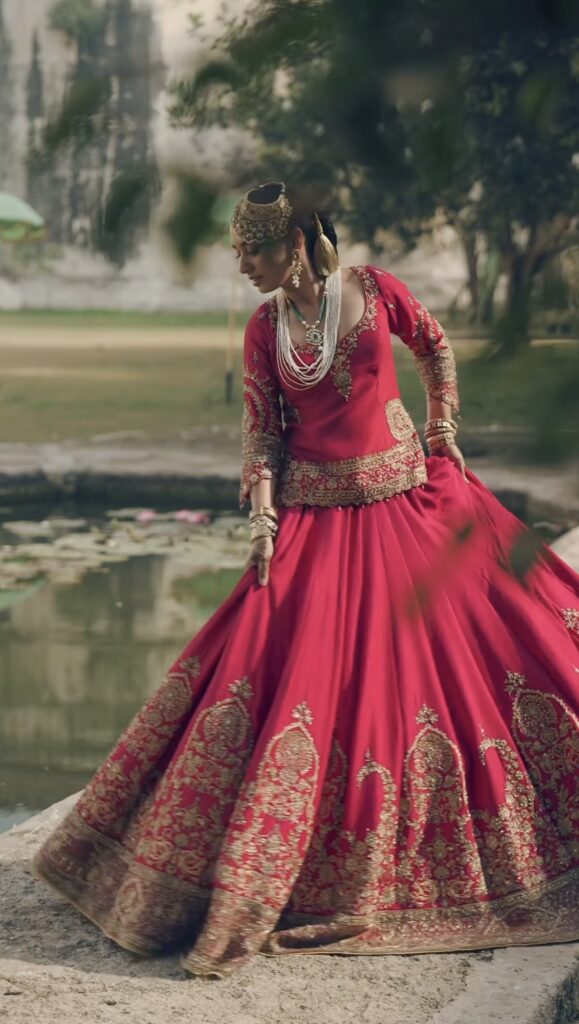 Magenta lehenga by Akriti Ritika