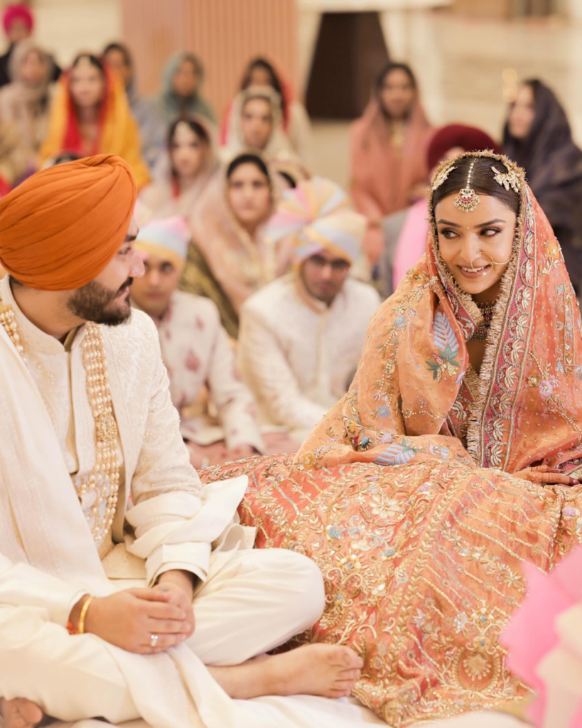 Punjabi bride and groom Anand Karaj look